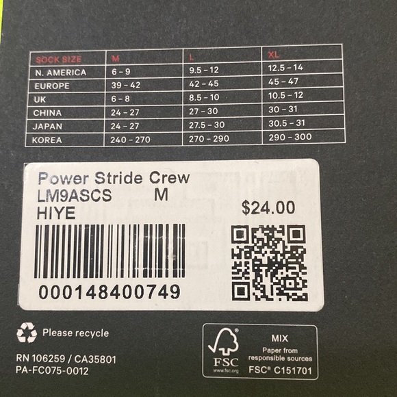 NWT Lululemon Power Stride Crew Sock *Reflective* Mens  arch support s… - Picture 13 of 13